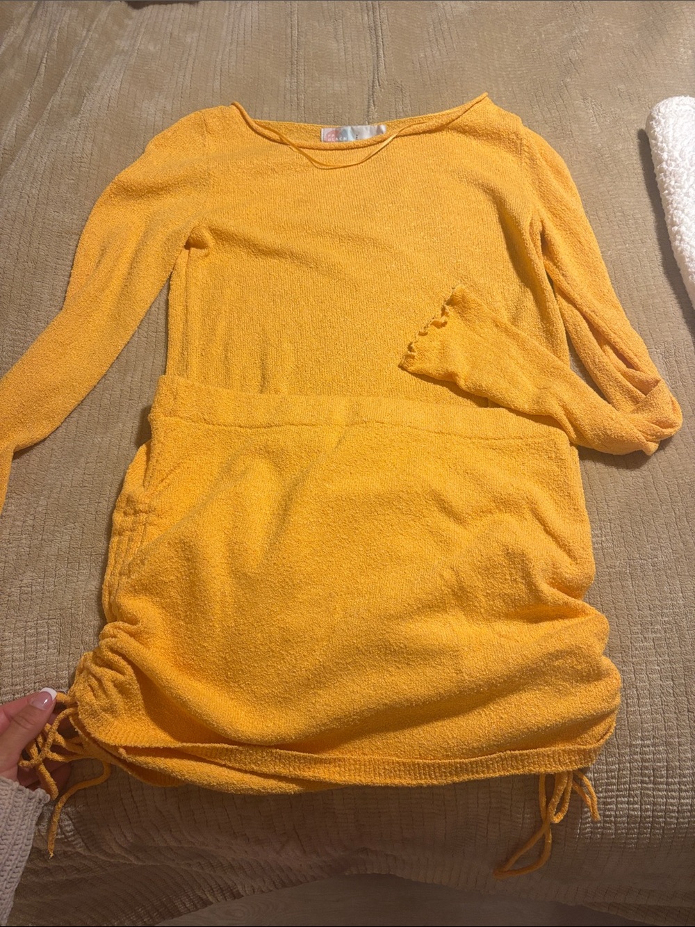 Free People Mini Dress in Bright tangerine.